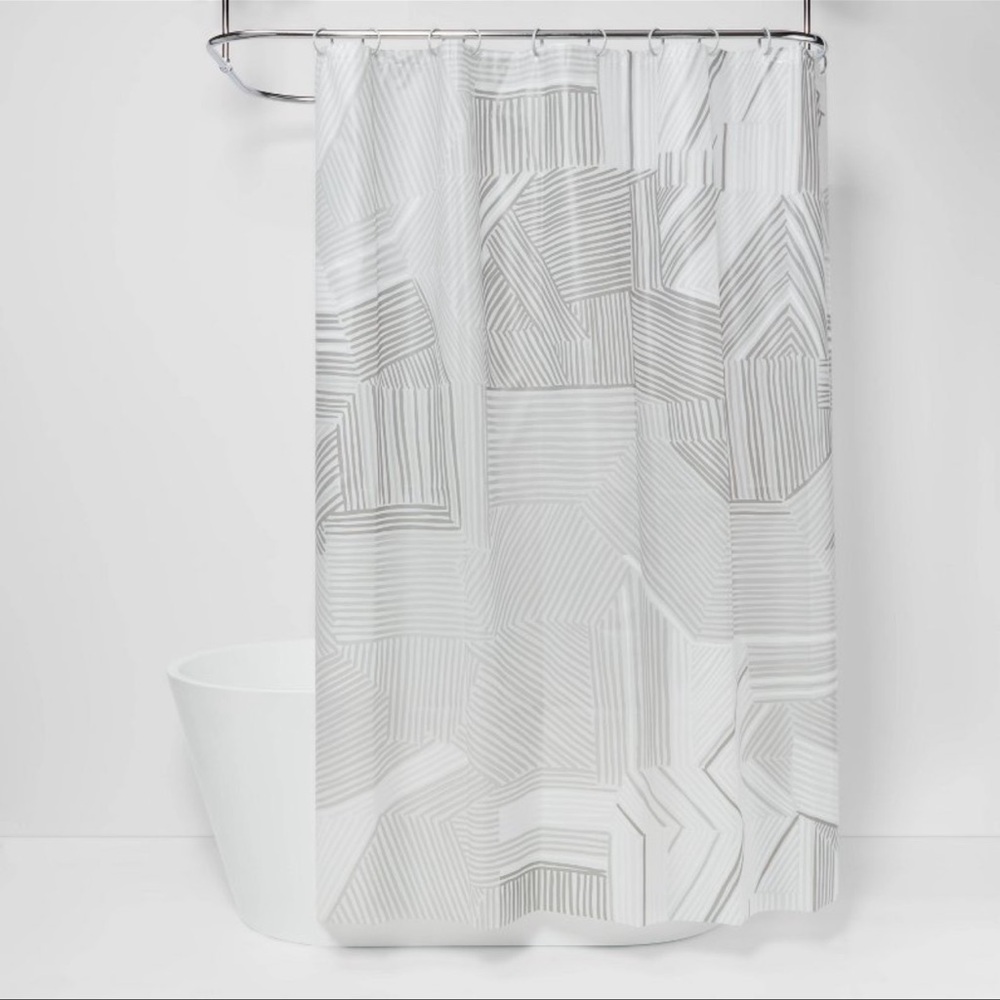 Broken Lines Shower Curtain Gray - Room Essentials